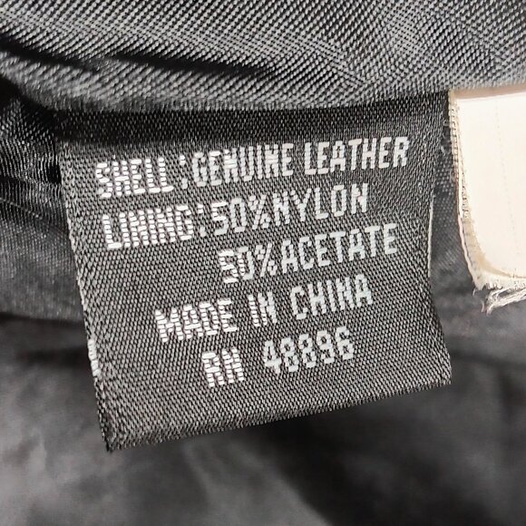 Tiboa Leathers Blazer Womens Medium Petite Black 100% Leather Woven Trim Jacket - Picture 6 of 10